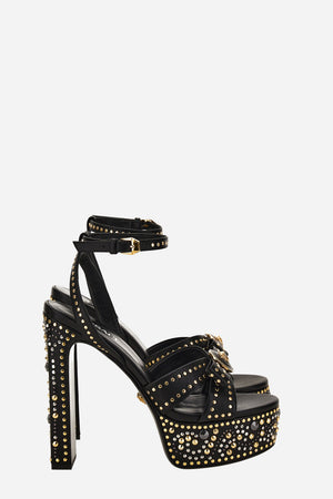Gianni Ribbon Sandals In Calf Leather