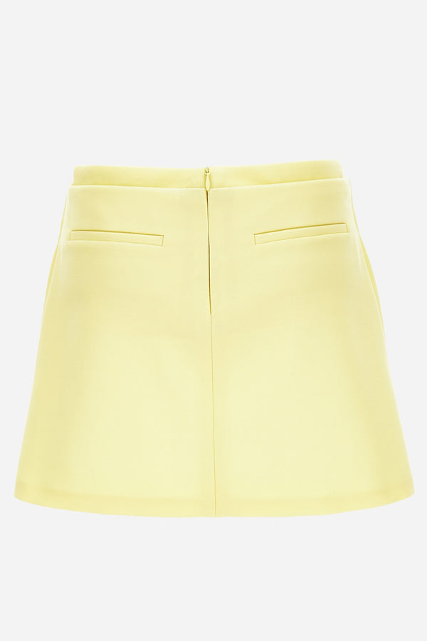 Skirt In Responsible Wool Grain De Poudre Natural Stretch Light Bonded