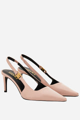 Medusa Lock Sling Back  In Shiny Calf Leather-Metal Hardware