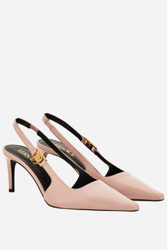 Medusa Lock Sling Back  In Shiny Calf Leather-Metal Hardware