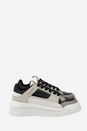 Oversize Court Sneaker In Calf Leather-Fabric