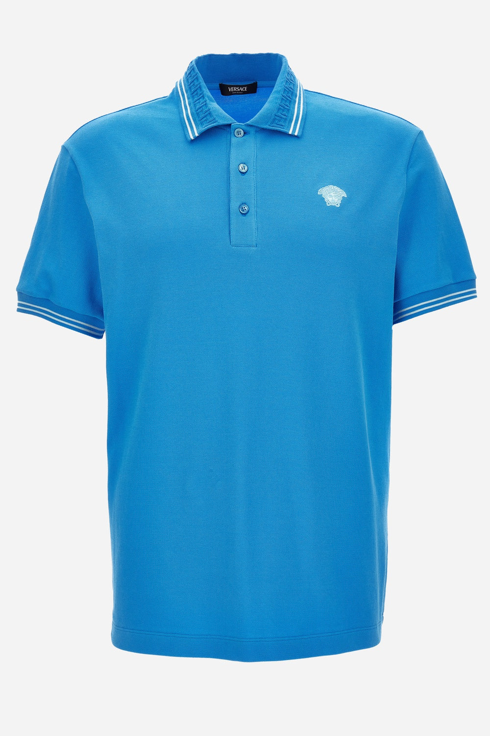 Polo In Piquet Fabric-Medusa Pop Embroidery-Knit Pads