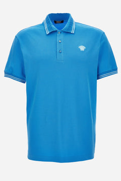 Polo In Piquet Fabric-Medusa Pop Embroidery-Knit Pads