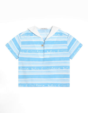 STRIPED PRINT POPLIN SHIRT