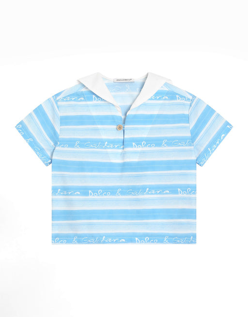 STRIPED PRINT POPLIN SHIRT