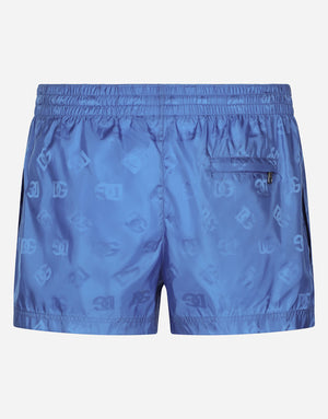 SHORT JACQUARD SWIM TRUNKS WITH DG MONOGRAM