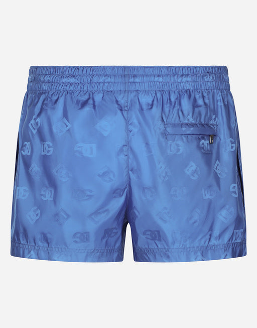 SHORT JACQUARD SWIM TRUNKS WITH DG MONOGRAM