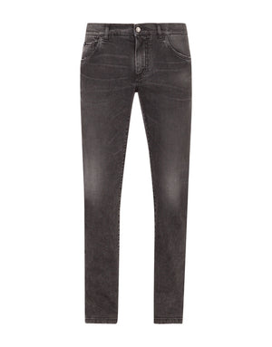 GRAY WASHED STRETCH SKINNY JEANS