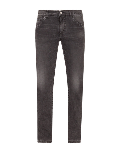 GRAY WASHED STRETCH SKINNY JEANS