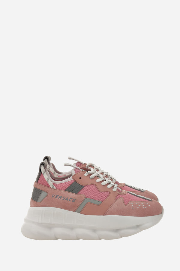 Chain Reaction Sneaker In Split Leather-Fabric-Calf Leather