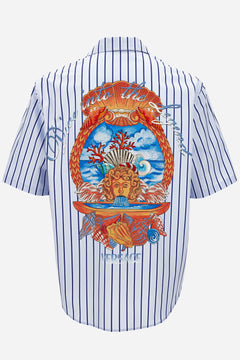 Informal Shirt In Cotton Poplin Fountain Crest Stripes Print
