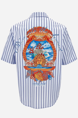 Informal Shirt In Cotton Poplin Fountain Crest Stripes Print