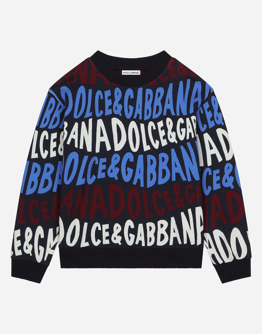JERSEY ROUND-NECK SWEATSHIRT WITH DOLCE&GABBANA LOGO