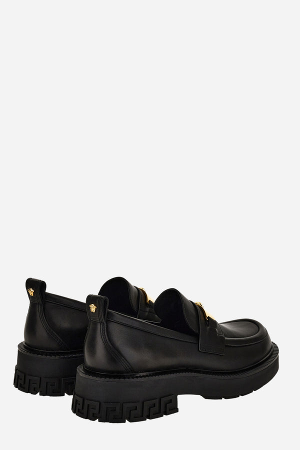Versace Tank Loafer In Calf Leather