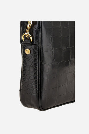 Icon Messenger In Embossed Croc Calf Leather