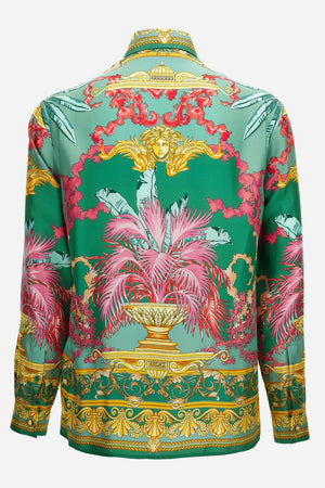 Informal Shirt In Barocco Palm Print Silk Fabric