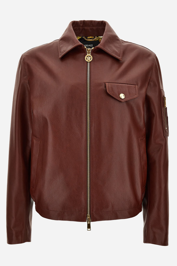 Blouson Leather In Soft Plain Leather