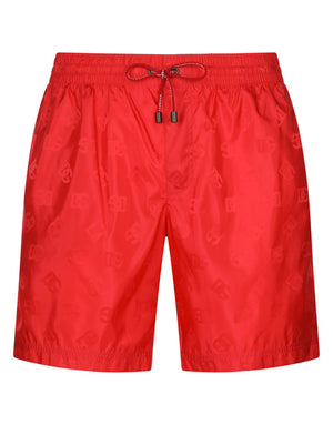 MID-LENGTH SWIM TRUNKS WITH JACQUARD DG MONOGRAM