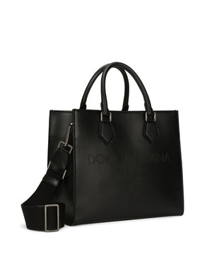 CALFSKIN EDGE SHOPPER WITH LOGO