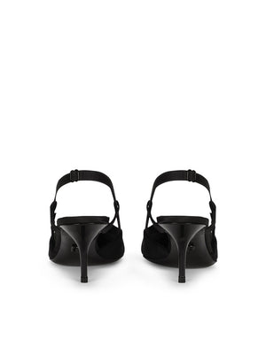 CORSET-STYLE SATIN SLINGBACKS