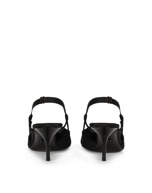 CORSET-STYLE SATIN SLINGBACKS