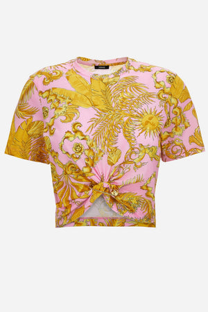 T-Shirt In Jersey Cotton Print Barocco Palm Allover