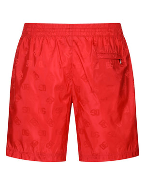 MID-LENGTH SWIM TRUNKS WITH JACQUARD DG MONOGRAM