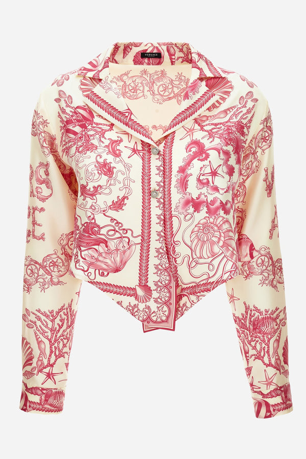 Informal Shirt In Underwater Barocco Bicolour Foulard On Silk Twill