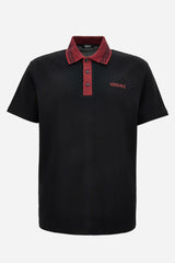 Polo In Piquet Fabric - Greek Key Collar