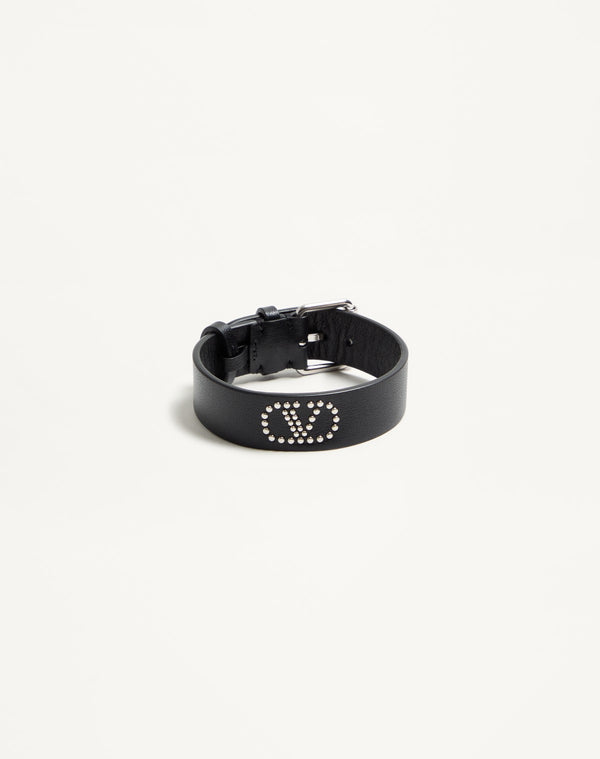 Bracciale Valentino Garavani Vlogo Signature In Pelle E Metallo