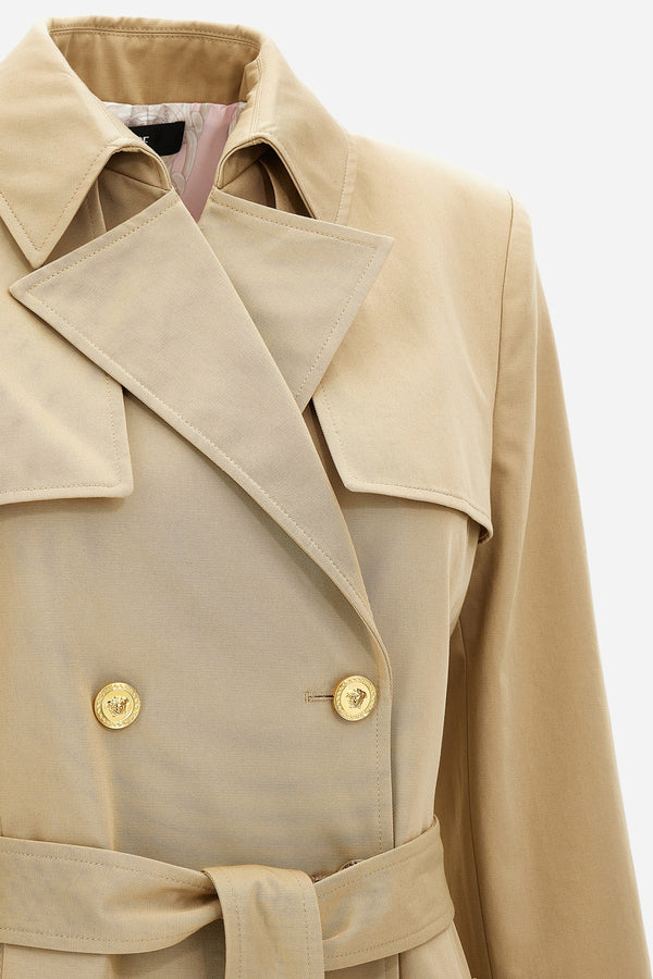 Trench/Parka In Cotton Fabric With Allover Chain Print Lining
