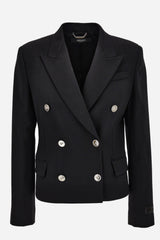 Informal Jacket In Responsible Stretch Wool Grain De Poudre