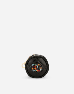 PATENT LEATHER COIN POCKET AND RHINESTONE-DETAILED DG LOGO
