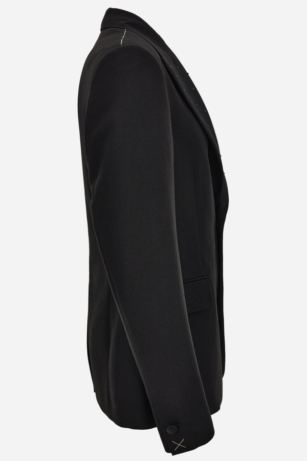 Evening Jacket In Mohair Wool Fabric-Hotfix Embroidery