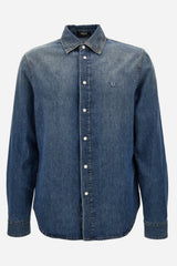 Shirt Denim In Denim Stop Wash Dirty Indigo + Medusa Patch