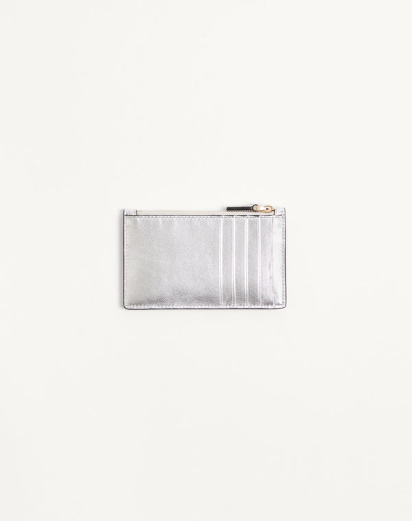 Portacarte Con Zip Vlogo Walk In Nappa Metallizzata 
