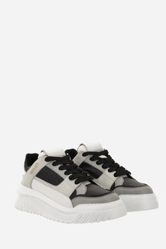 Oversize Court Sneaker In Calf Leather-Fabric