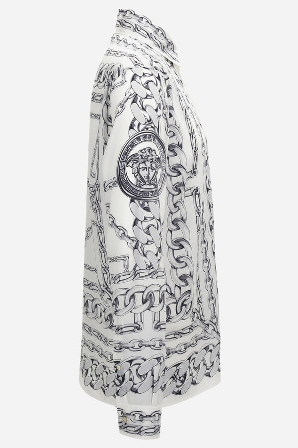 Informal Shirt In Twill Poly Medusa Chain Print
