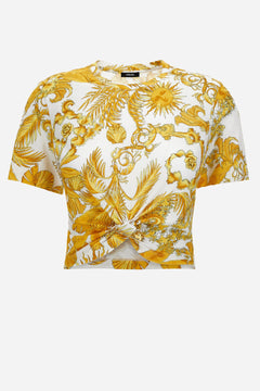 T-Shirt In Jersey Cotton Print Barocco Palm Allover