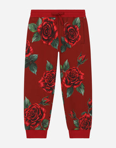 JERSEY JOGGING PANTS WITH ROSE PRINT