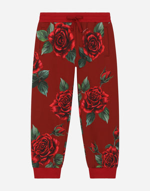 JERSEY JOGGING PANTS WITH ROSE PRINT