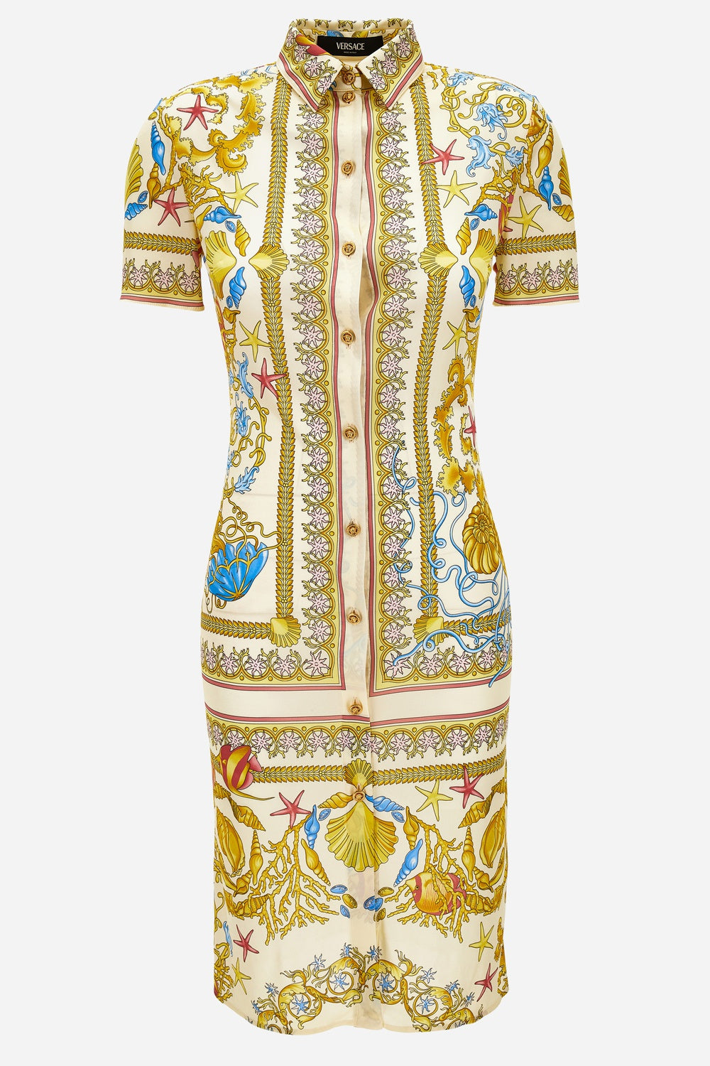 Dress In Underwater Barocco Foulard On Responsible Viscose Liquid Jersey