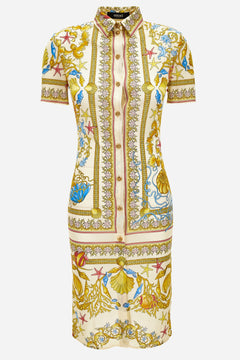 Dress In Underwater Barocco Foulard On Responsible Viscose Liquid Jersey
