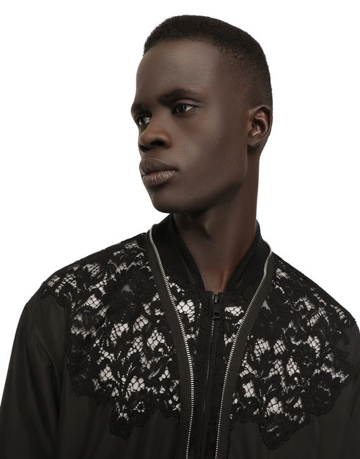 NYLON JACKET WITH LACE INSERTS AND DG PATCH