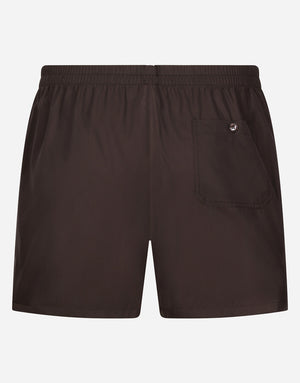 COTTON POPLIN SHORTS WITH BRAND PLATE