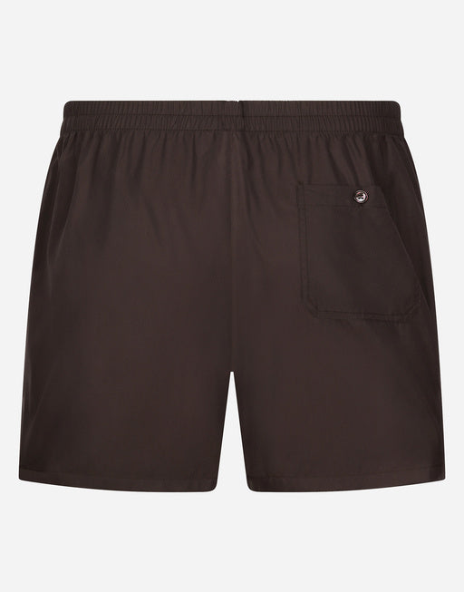 COTTON POPLIN SHORTS WITH BRAND PLATE