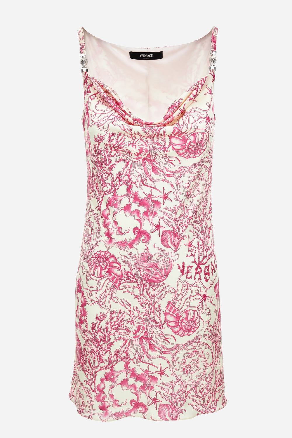 Dress In Underwater Barocco Bicolour Allover On Responsible Viscose Liquid Jersey