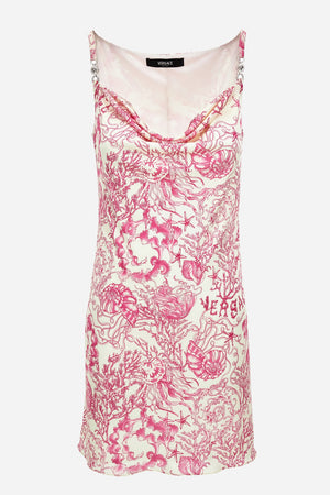 Dress In Underwater Barocco Bicolour Allover On Responsible Viscose Liquid Jersey