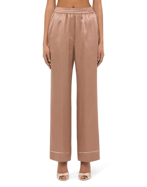 SATIN PAJAMA PANTS WITH PIPING