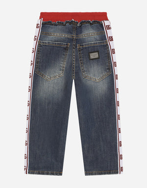 STRETCH DENIM JOGGING PANTS